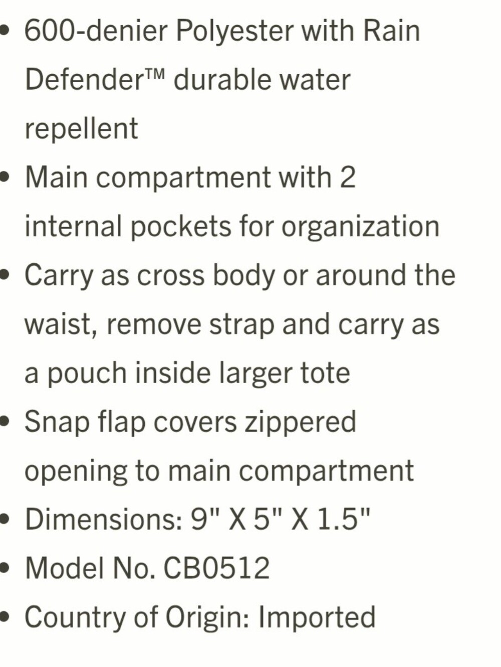 Carhartt Black Crossbody Shoulder Bag - Picture 7 of 7